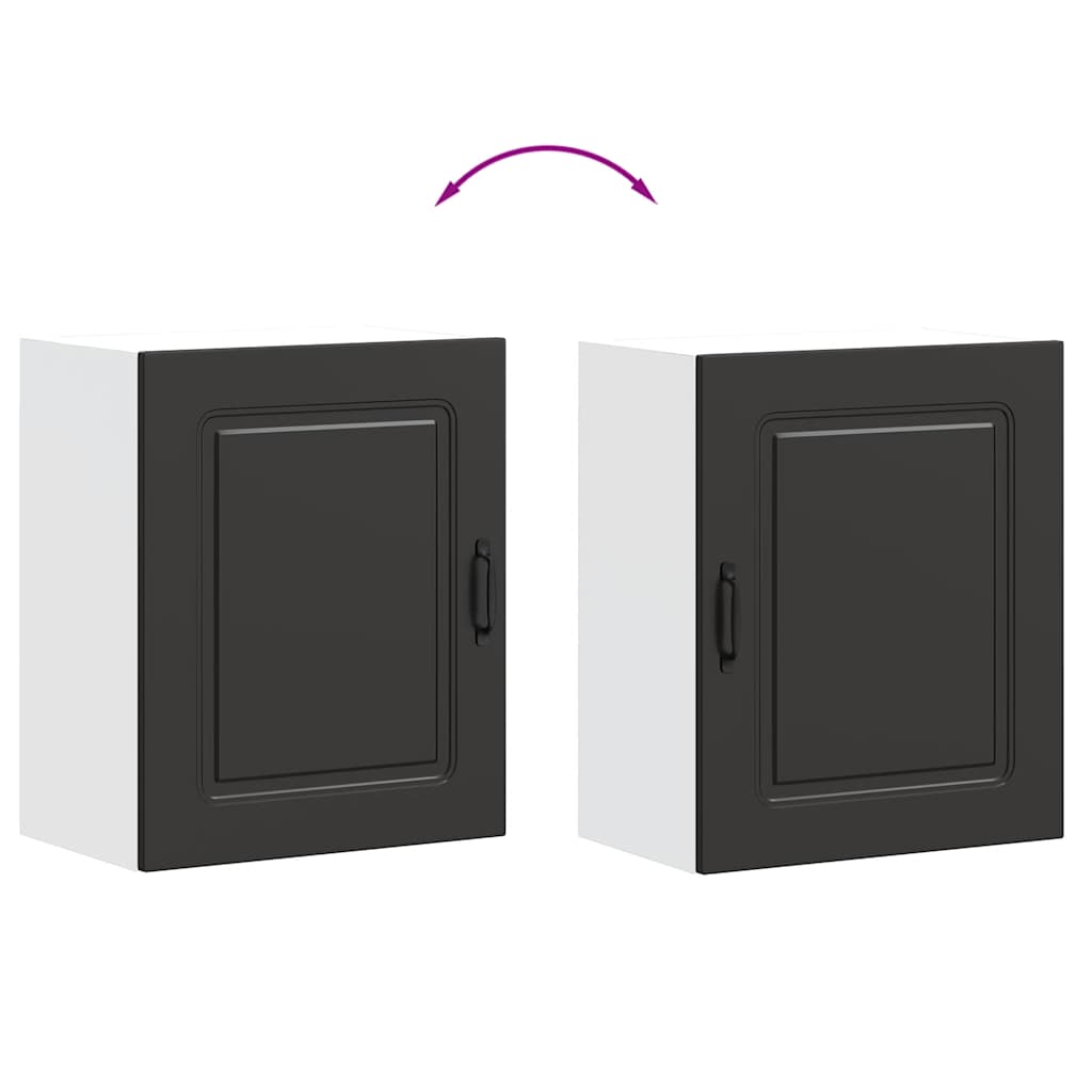 Kitchen Wall Cabinet "Kalmar" Black Engineered Wood