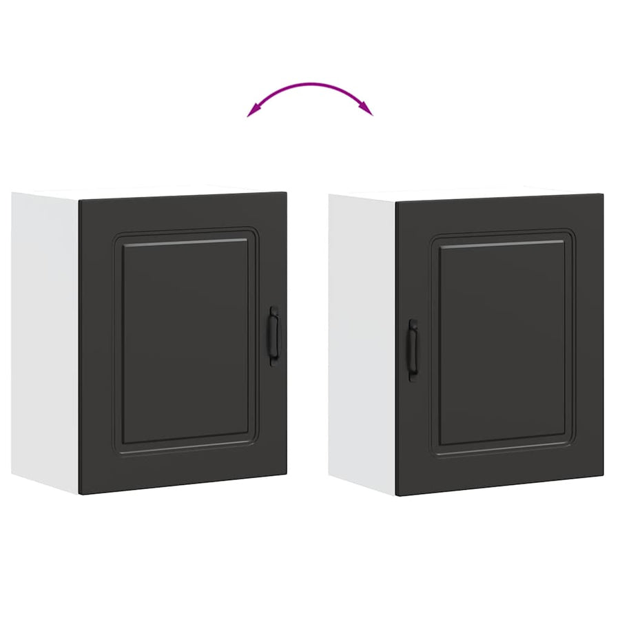 Kitchen Wall Cabinet "Kalmar" Black Engineered Wood