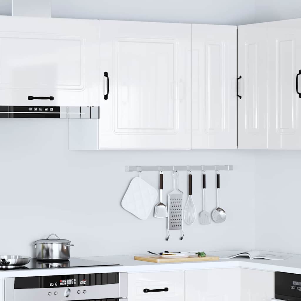Kitchen Wall Cabinet "Kalmar" High Gloss White Engineered Wood