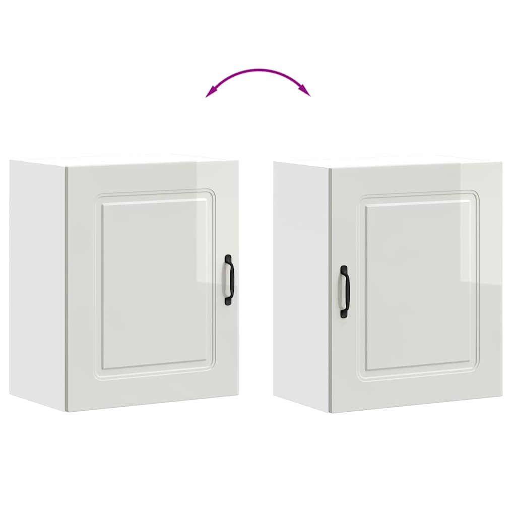 Kitchen Wall Cabinet "Kalmar" High Gloss White Engineered Wood