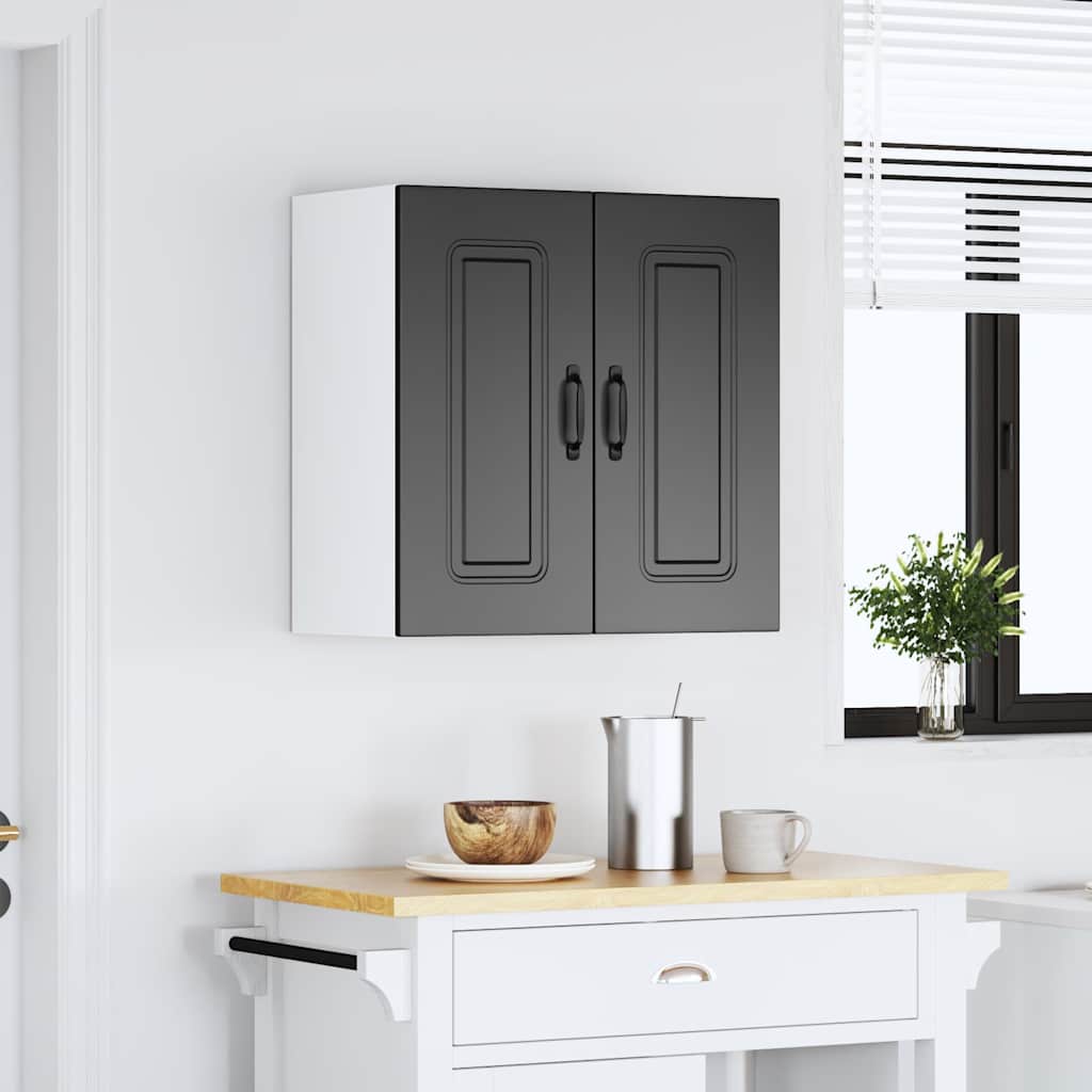 Kitchen Wall Cabinet "Kalmar" Black Engineered Wood