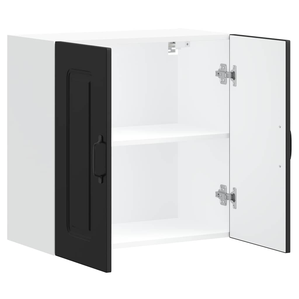 Kitchen Wall Cabinet "Kalmar" Black Engineered Wood