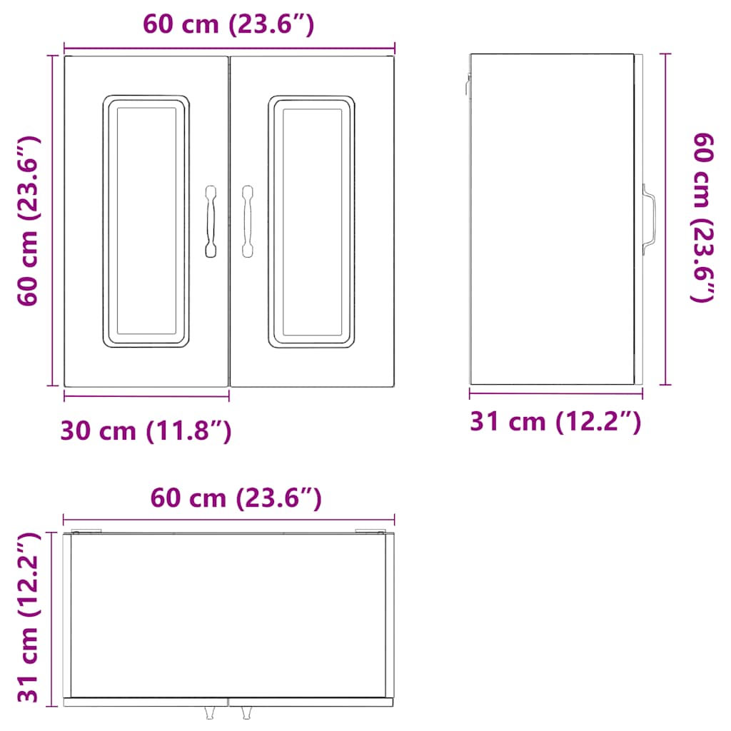Kitchen Wall Cabinet "Kalmar" Black Engineered Wood