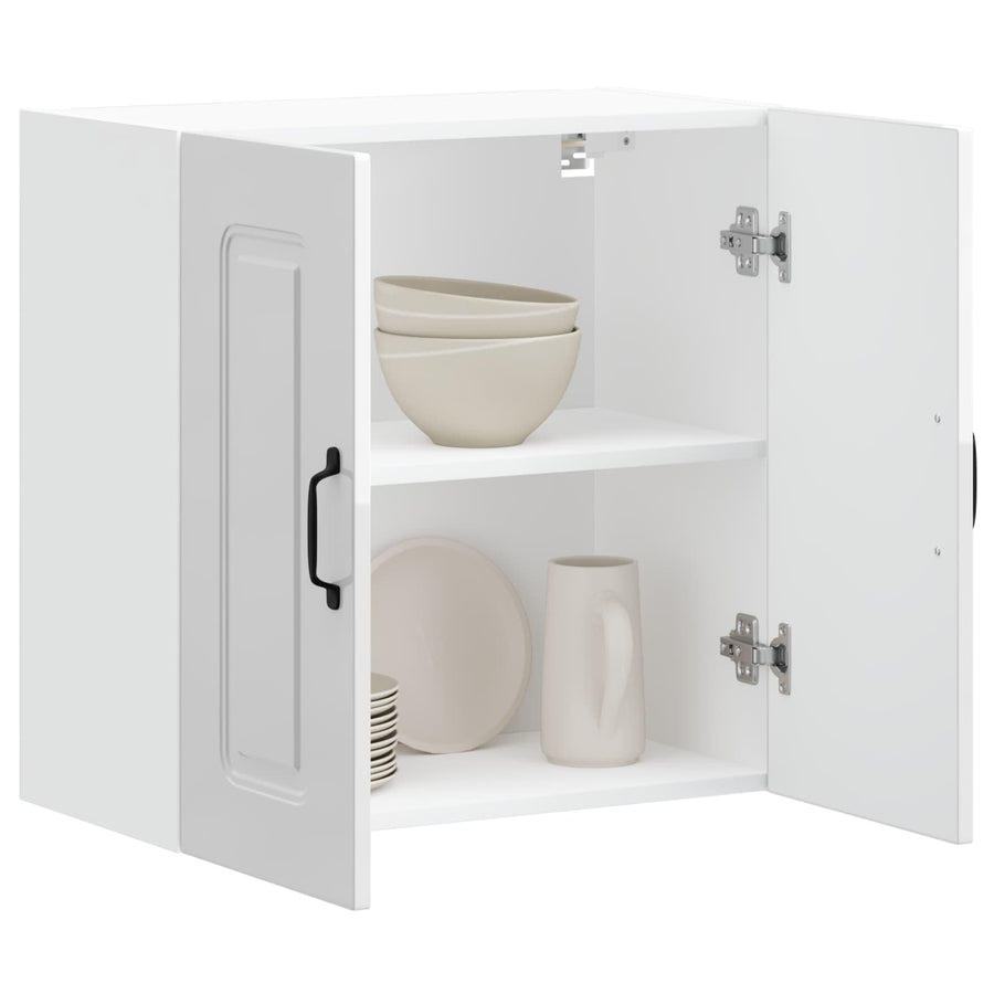 Kitchen Wall Cabinet "Kalmar" High Gloss White Engineered Wood
