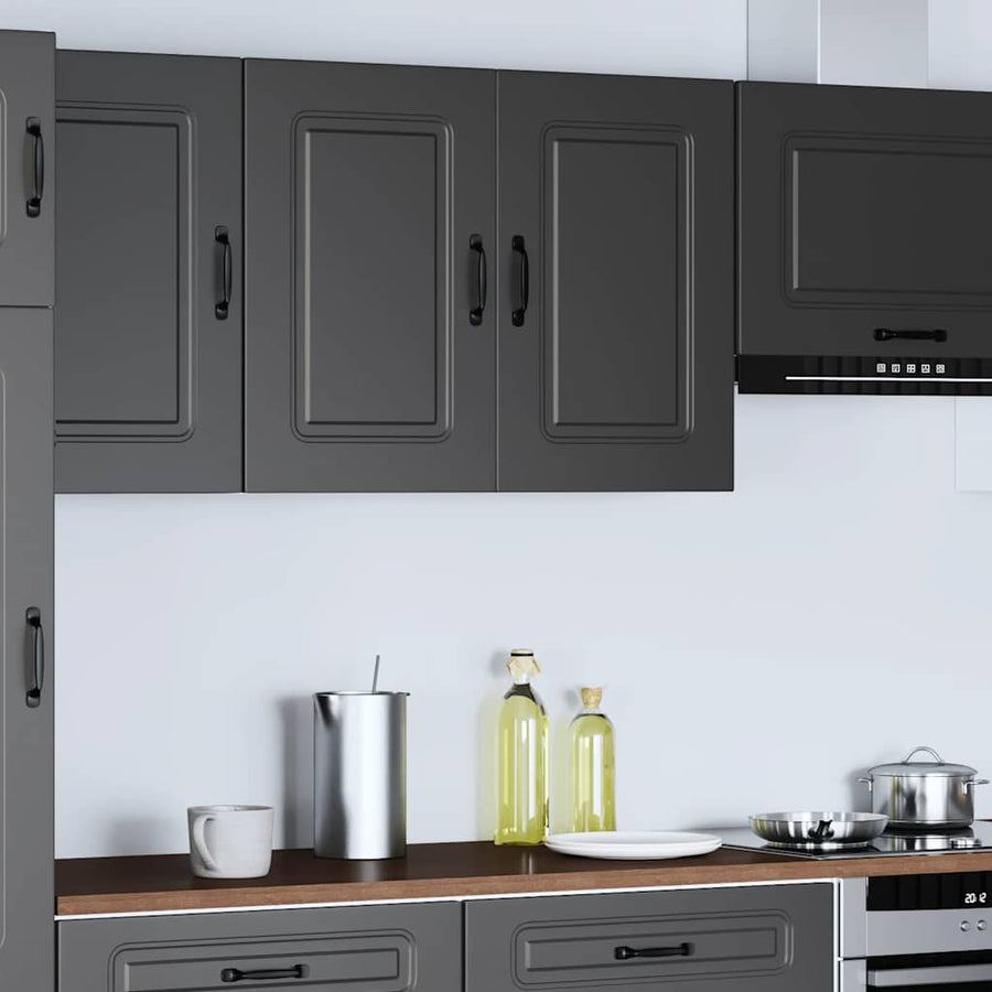 Kitchen Wall Cabinet "Kalmar" Black Engineered Wood