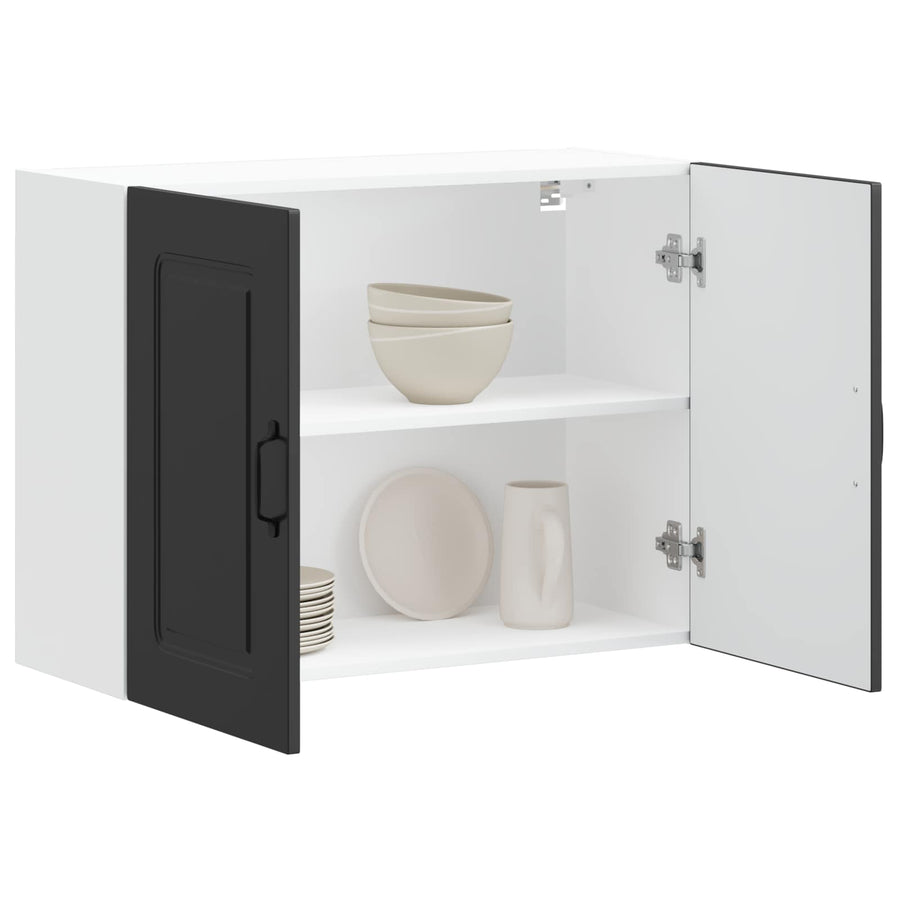 Kitchen Wall Cabinet "Kalmar" Black Engineered Wood