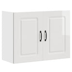 Kitchen Wall Cabinet "Kalmar" High Gloss White Engineered Wood
