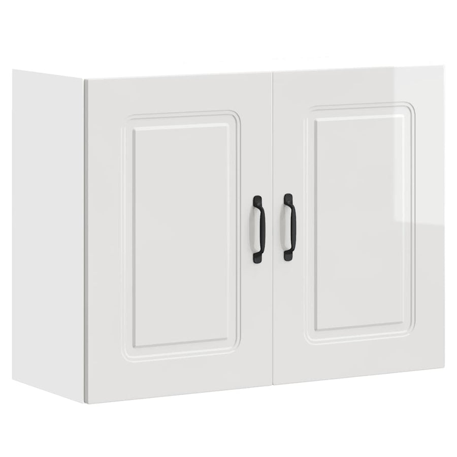 Kitchen Wall Cabinet "Kalmar" High Gloss White Engineered Wood