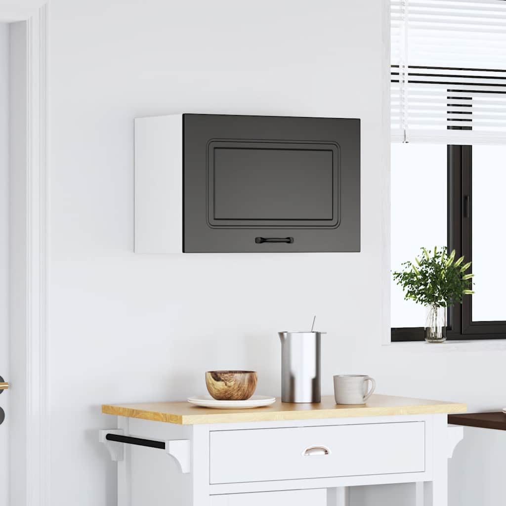 Kitchen Wall Cabinet "Kalmar" Black Engineered Wood