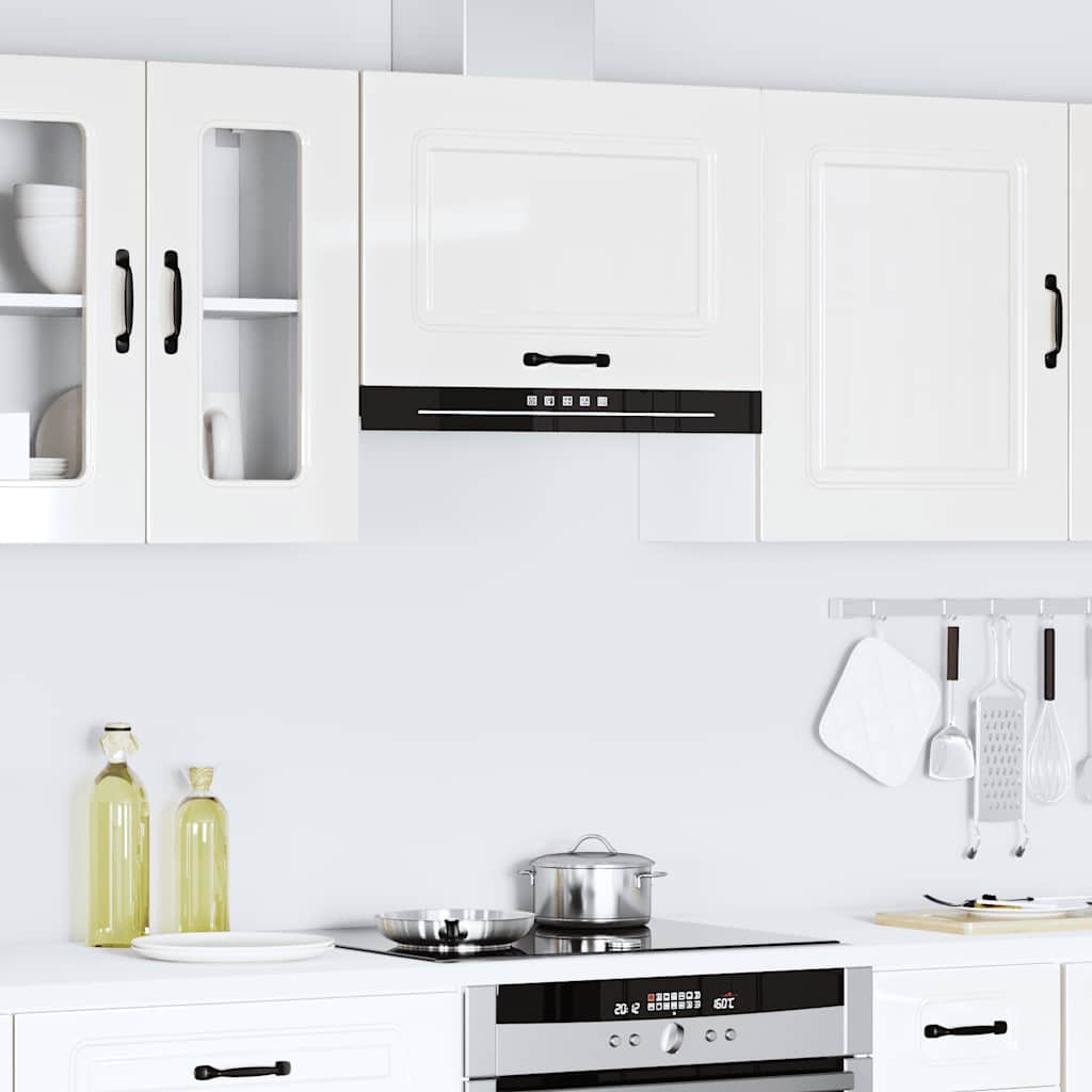 Kitchen Wall Cabinet "Kalmar" High Gloss White Engineered Wood