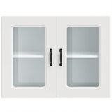 Kitchen Wall Cabinet with Glass Door Kalmar White Engineered Wood - 45-Degree Angle