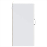 Kitchen Wall Cabinet with Glass Door Kalmar White Engineered Wood - Close-Up Angle