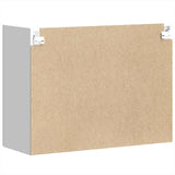 Kitchen Wall Cabinet with Glass Door Kalmar White Engineered Wood - Low Angle