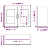 Kitchen Wall Cabinet with Glass Door Kalmar White Engineered Wood - Extra Image