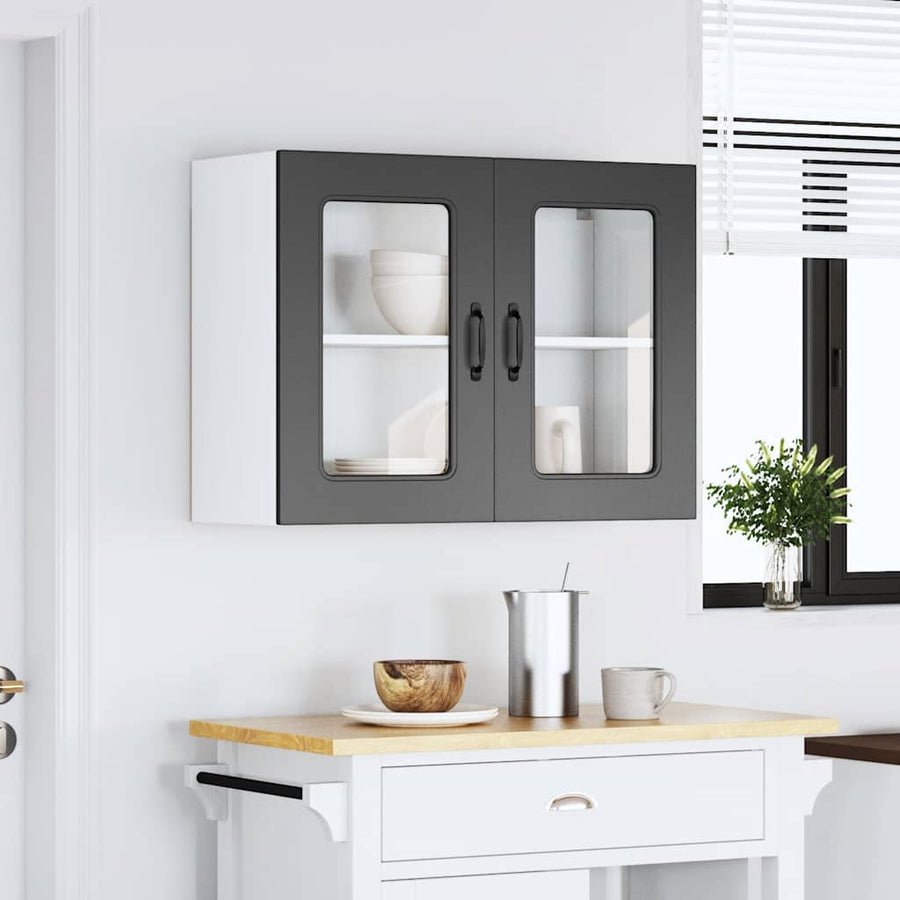 Kitchen Wall Cabinet with Glass Door "Kalmar" Black