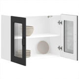Kitchen Wall Cabinet with Glass Door "Kalmar" Black Engineered Wood