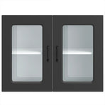 Kitchen Wall Cabinet with Glass Door "Kalmar" Black