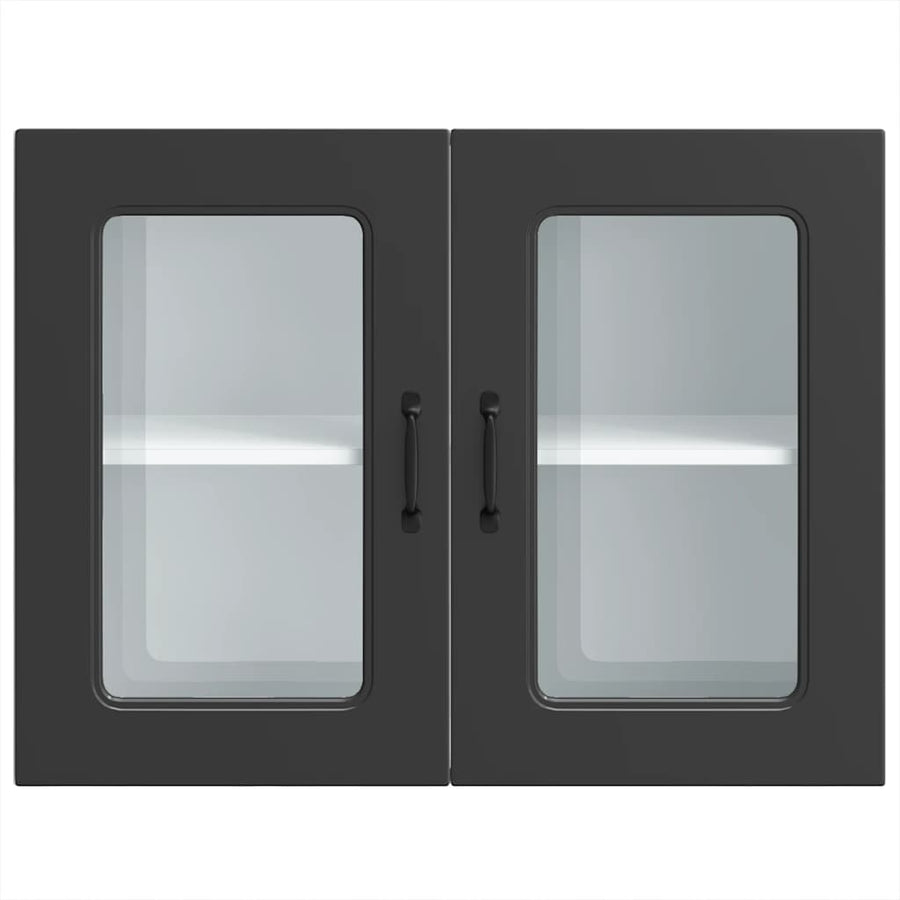 Kitchen Wall Cabinet with Glass Door "Kalmar" Black