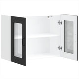 Kitchen Wall Cabinet with Glass Door "Kalmar" Black Engineered Wood
