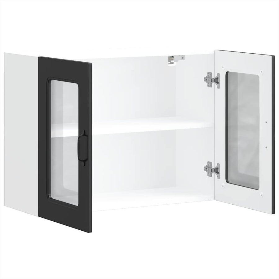 Kitchen Wall Cabinet with Glass Door "Kalmar" Black
