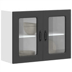 Kitchen Wall Cabinet with Glass Door "Kalmar" Black
