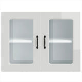 Kitchen Wall Cabinet with Glass Door "Kalmar" High Gloss White Engineered Wood