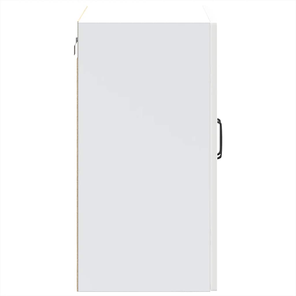 Kitchen Wall Cabinet with Glass Door "Kalmar" High Gloss White Engineered Wood