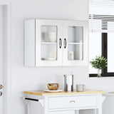 Kitchen Wall Cabinet with Glass Door "Kalmar" High Gloss White Engineered Wood