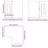 Kitchen Wall Corner Cabinet Kalmar White Engineered Wood - Extra Image