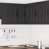 Kitchen Wall Corner Cabinet "Kalmar" Black Engineered Wood