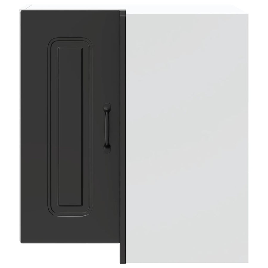 Kitchen Wall Corner Cabinet "Kalmar" Black Engineered Wood