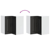 Kitchen Wall Corner Cabinet "Kalmar" Black Engineered Wood