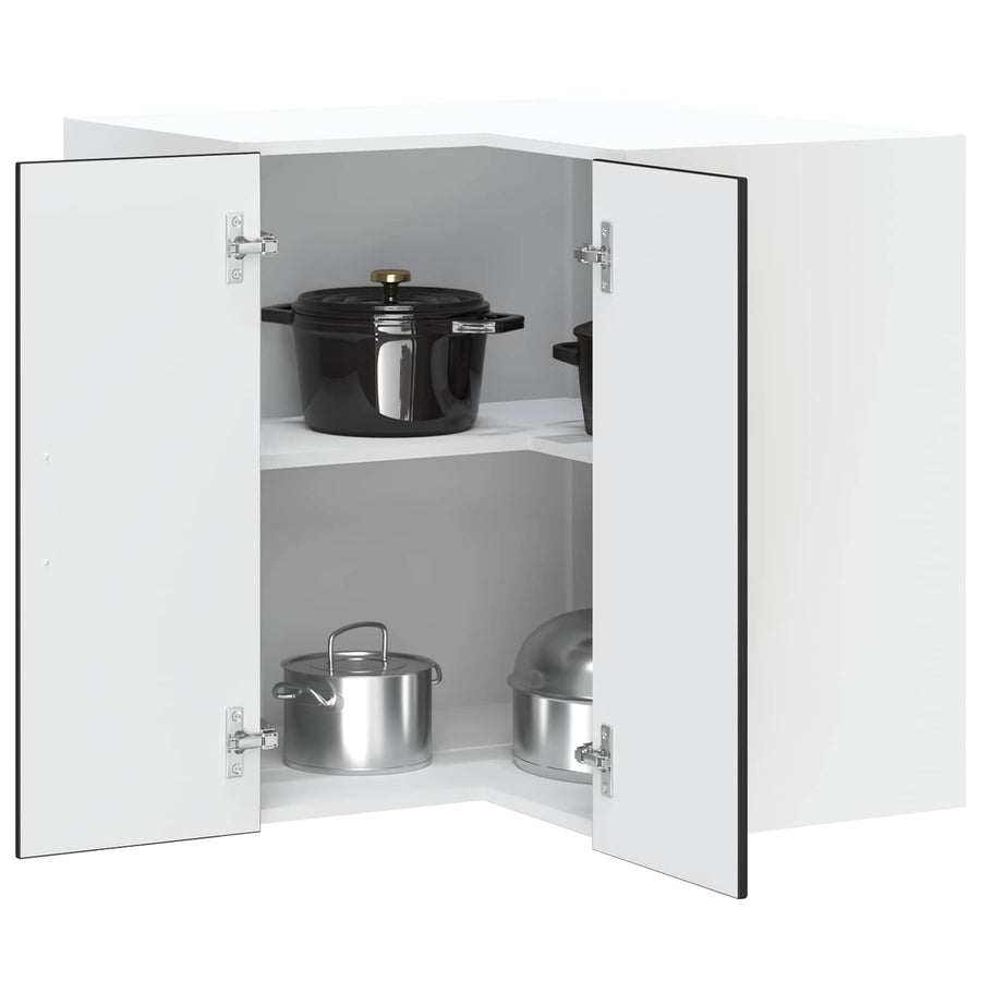 Kitchen Wall Corner Cabinet "Kalmar" Black Engineered Wood