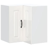 Kitchen Wall Corner Cabinet "Kalmar" High Gloss White Engineered Wood