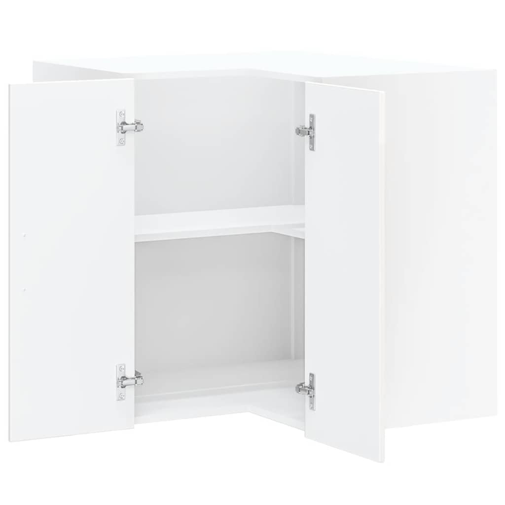 Kitchen Wall Corner Cabinet "Kalmar" High Gloss White Engineered Wood