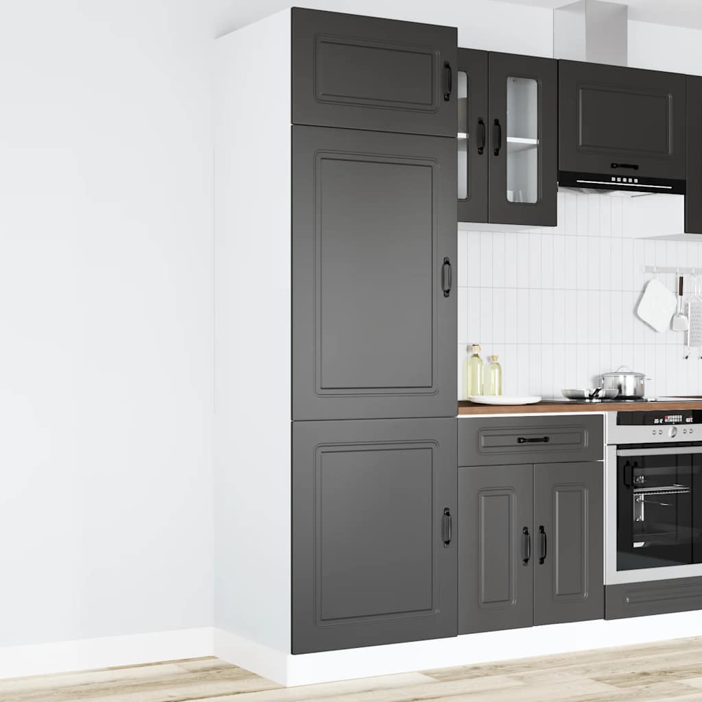 Kitchen Cupboard "Kalmar" Black Engineered Wood
