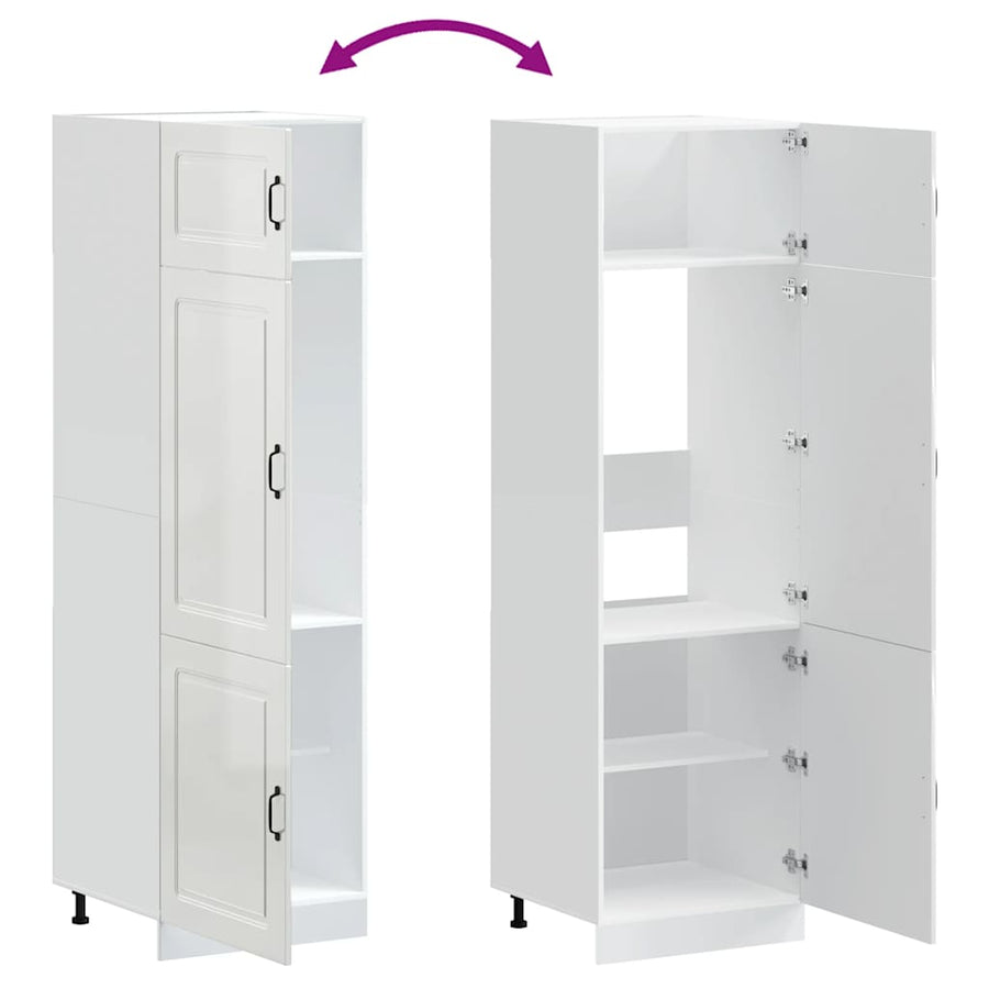 Kitchen Cupboard "Kalmar" High Gloss White Engineered Wood