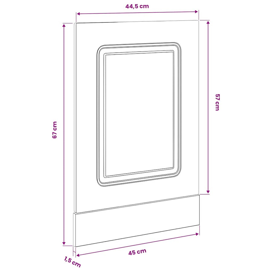 Dishwasher Panel Kalmar White 45x1.5x57 cm Engineered Wood