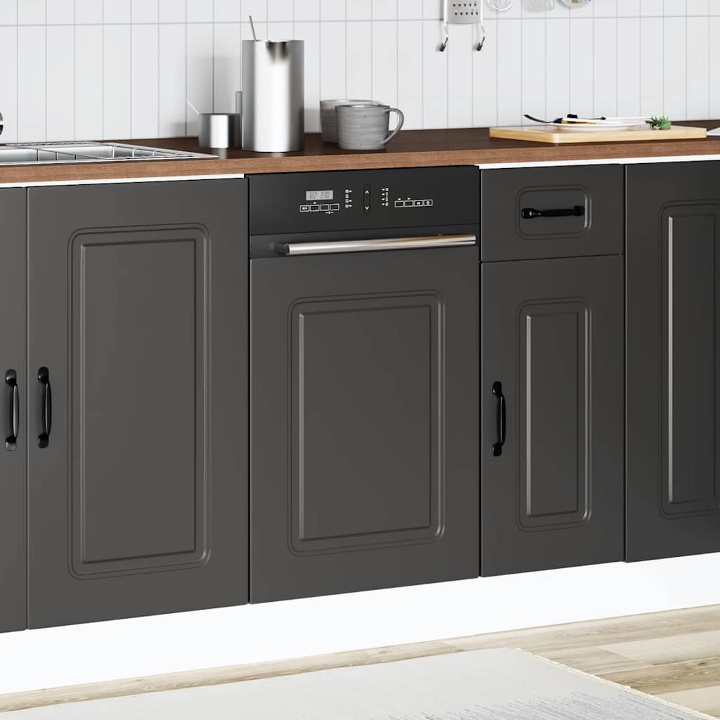 Dishwasher Panel Kalmar Black 45x1,5x57 cm Engineered Wood