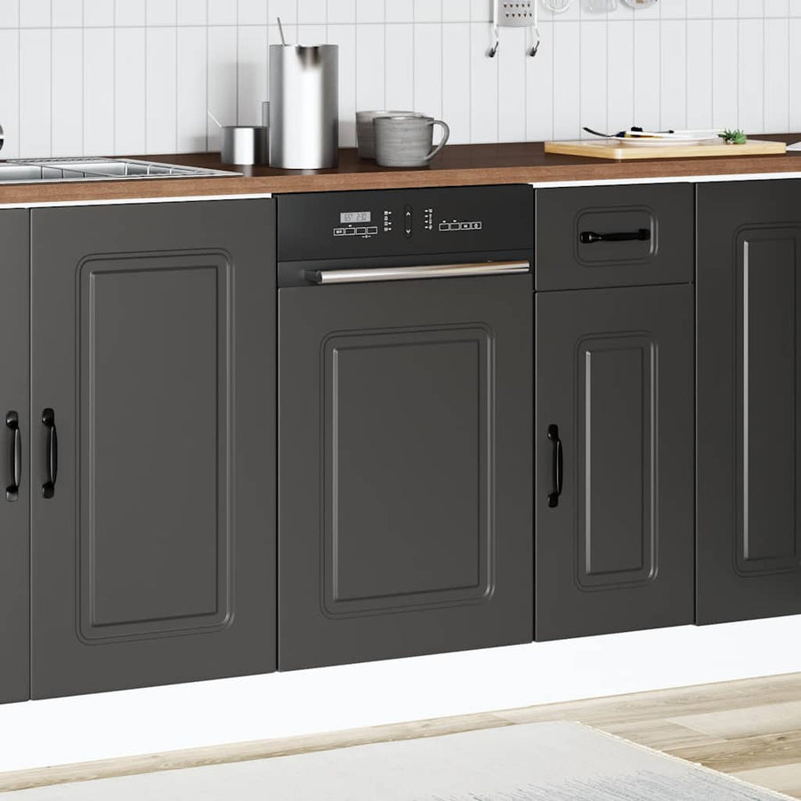 Dishwasher Panel Kalmar Black 45x1,5x57 cm Engineered Wood