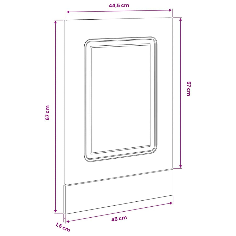 Dishwasher Panel Kalmar Black 45x1,5x57 cm Engineered Wood