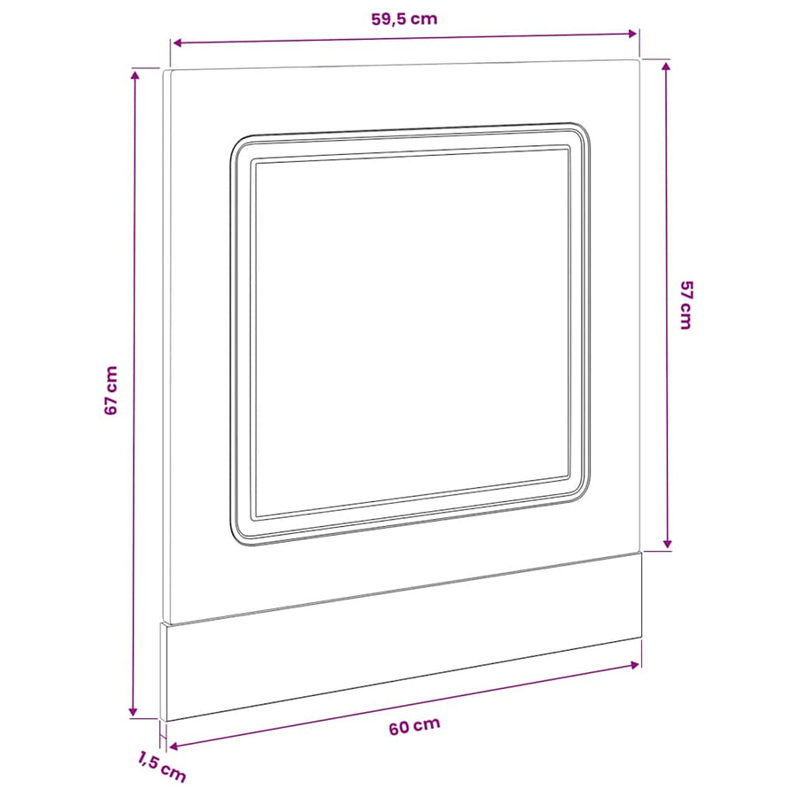 Dishwasher Panel Kalmar White 60x1.5x57 cm Engineered Wood