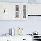 Kitchen Wall Cabinet with Glass Door Kalmar White Engineered Wood - Side View