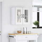 Kitchen Wall Cabinet with Glass Door Kalmar White Engineered Wood - Top-Down View