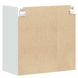 Kitchen Wall Cabinet with Glass Door Kalmar White Engineered Wood