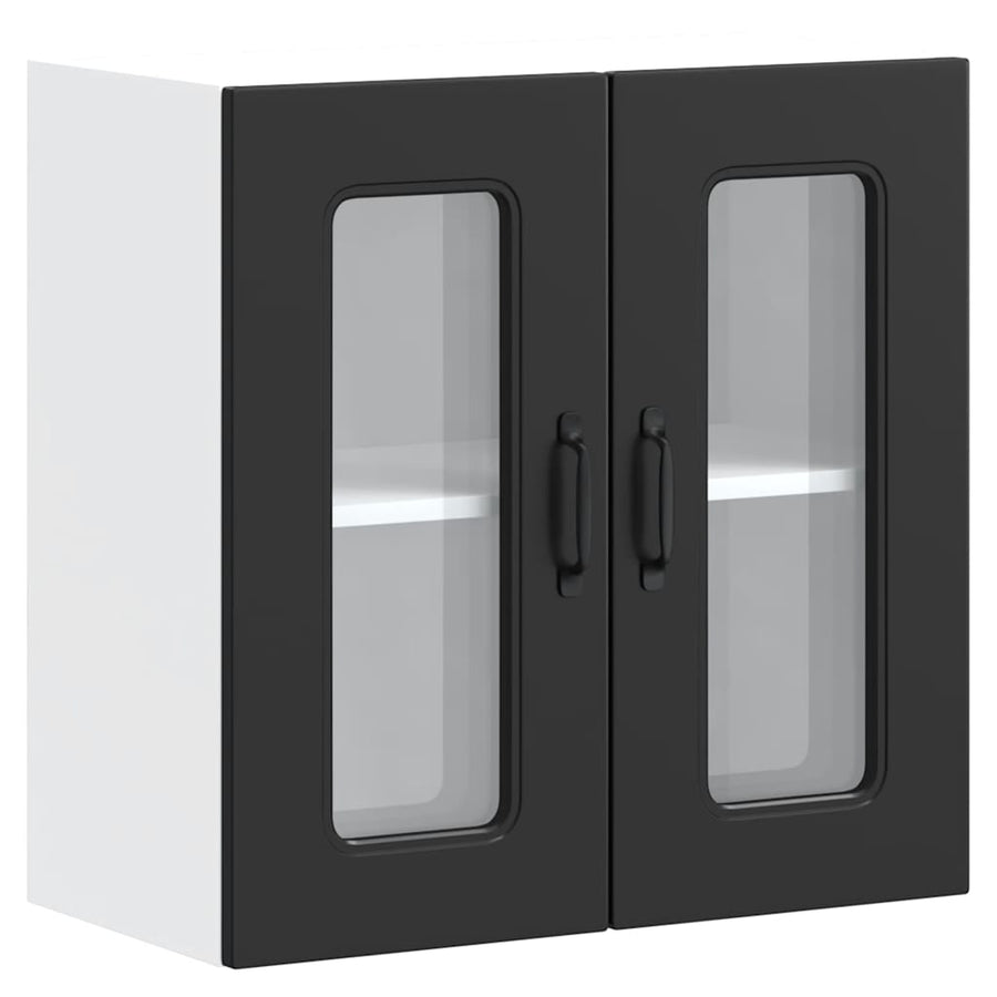 Kitchen Wall Cabinet with Glass Door "Kalmar" Black