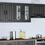 Kitchen Wall Cabinet with Glass Door "Kalmar" Black