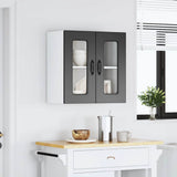 Kitchen Wall Cabinet with Glass Door "Kalmar" Black Engineered Wood