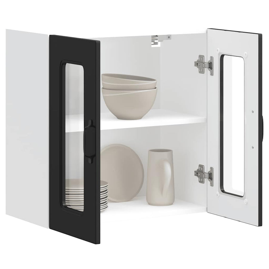 Kitchen Wall Cabinet with Glass Door "Kalmar" Black