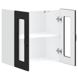 Kitchen Wall Cabinet with Glass Door "Kalmar" Black Engineered Wood